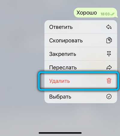 удаление для всех участников чата